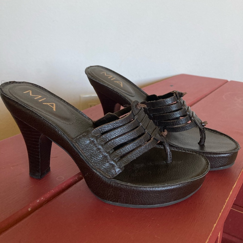 MIA leather sandal heels